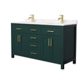 thumbnail image 5 of Wyndham Collection Beckett 60" Wood Double Bathroom Vanity in Green/Black, 5 of 7