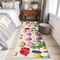 thumbnail image 5 of Spring Floral Large Area Rugs for Bedroom Living Room, Non Slip Carpet Bedside Rug, Summer Tulip Butterfly Elegant Botanical Rectangular Floor Cover Kitchen Accent Rug 2'x6' for Dining Room/Office, 5 of 9