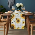 thumbnail image 2 of Sunflower Table Runner - 108 Inch Long, Kitchen Dining Table Runner Dresser Scarves, Farmhouse Grey Buffalo Check Floral Bee Farmhouse Decor for Coffee Tables Wedding Party Banquet, 2 of 8