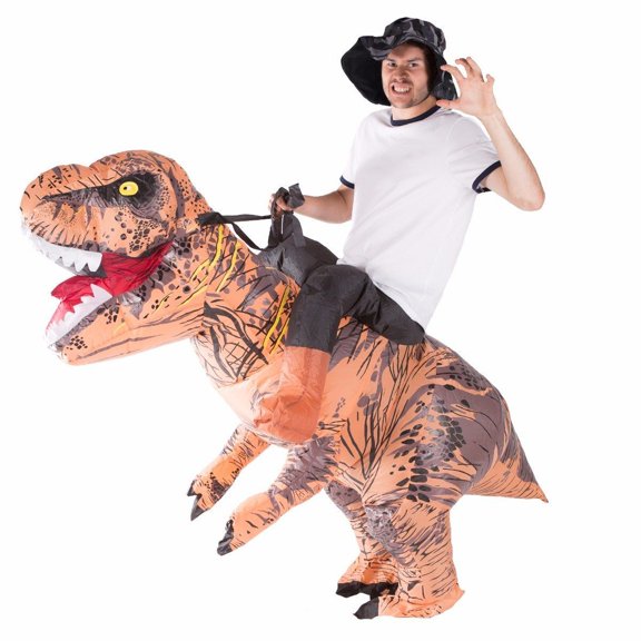 Bodysocks Fancy Dress Premium Jurassic T Rex Dinosaur Ride Inflatable Costume for Adults (One Size)