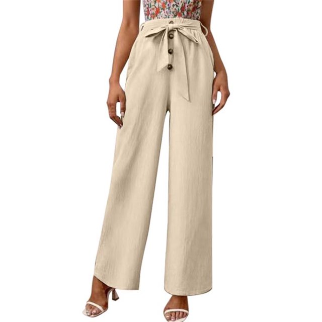 Pantalones Casuales Gibobby de Cintura Alta Caqui XL