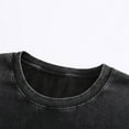thumbnail image 5 of Homenesgenics Mens Shirts Men Tops T Shirts for Man Men's Casual Round Neck Solid Color Sports Washed Cotton Retro Distressed T-Shirt Black L, 5 of 8