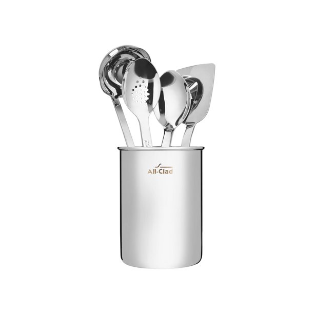 Juego de utensilios de cocina totalmente revestidos de acero inoxidable, 5 piezas