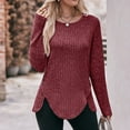 thumbnail image 4 of SRZYMJ Women's Long Sleeve Round Neck Pullover Sweater Tops for Everyday Casual Wear Comfort, 4 of 6