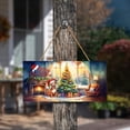 thumbnail image 3 of Merry Christmas Pitbull Santa Hat Xmas Tree Winter Holiday Landscape Wood Sign Terrier Dog Lover Hanging Wall Home Decor - 01013, 3 of 5