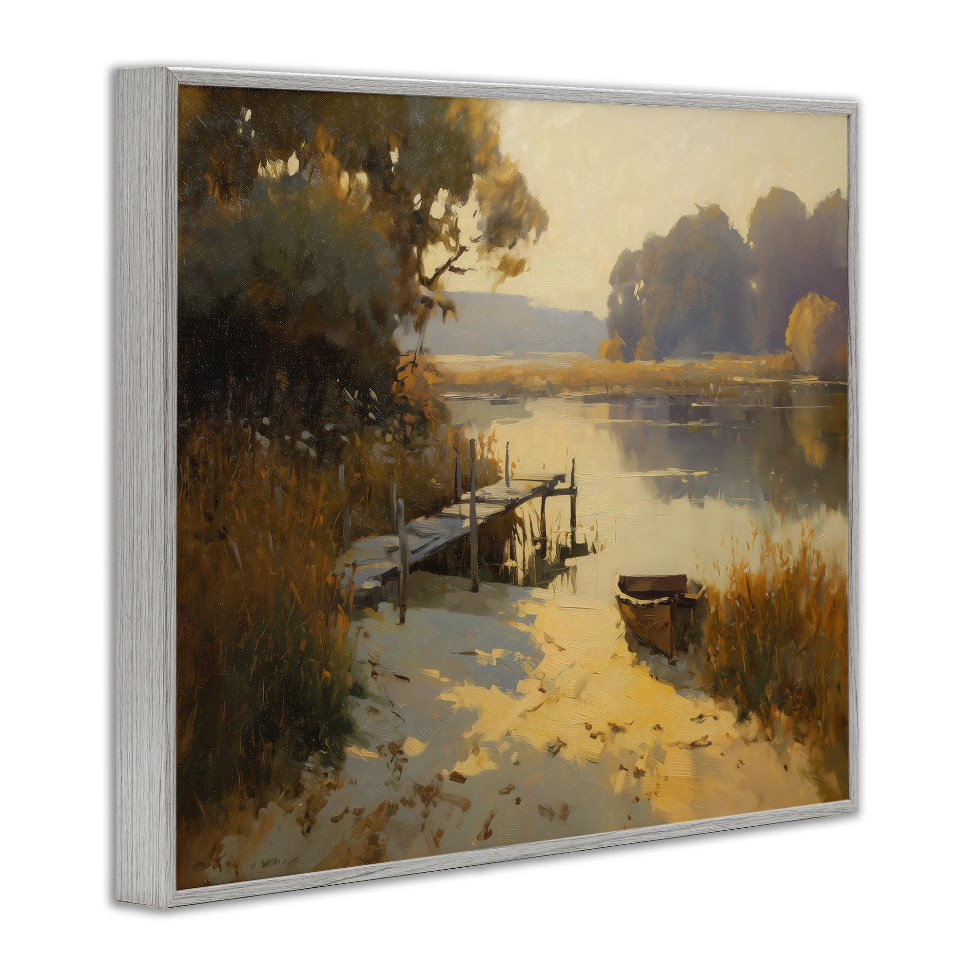 Golden Hour in Autumn Gray Framed Giclee Art, design by Arlington Prints