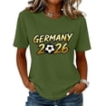 thumbnail image 5 of Soccer Cup 2026 Jersey GERMANY Soccer for Women with Gold Graffiti Text and Crew Neck Short Sleeves Featuring Soft Cotton Blend for Game Day Parties Tailgating Events Army Green L, 5 of 8