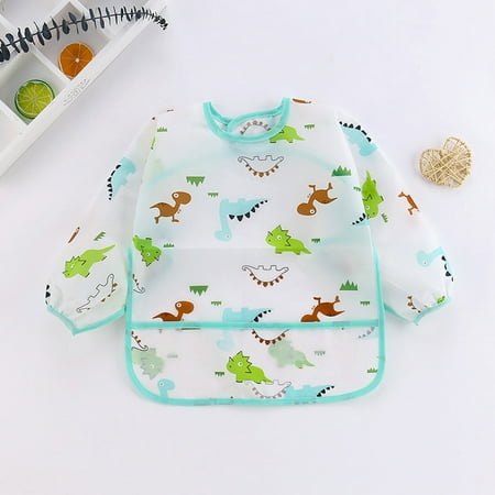 

Toddler Long Sleeve Baby Bibs Waterproof Sleeved Bib Soft Cartoon for Girls Boys