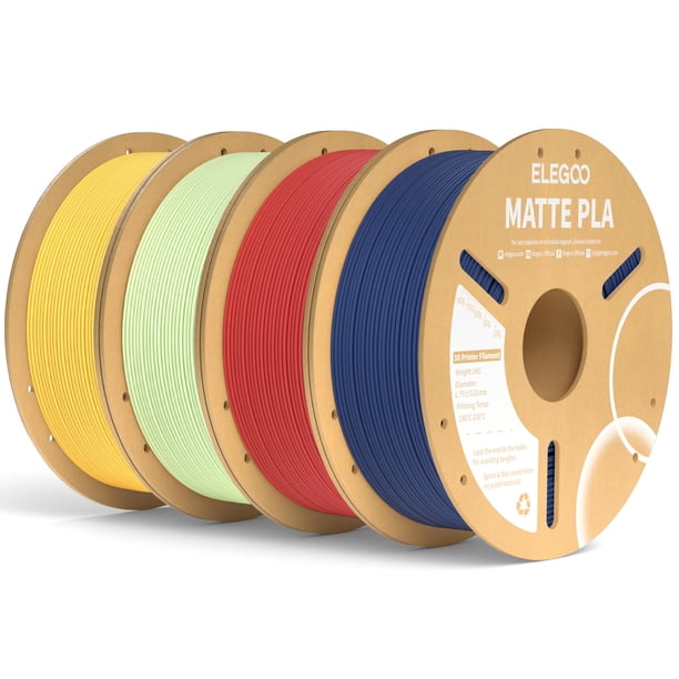 Filamento para impresora 3D ELEGOO mate PLA de 1,75 mm, paquete de 4 kg