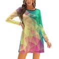 thumbnail image 3 of Abstract Polygon Multi Color Cubism Low Poly Pride Lgbt Design Square Neck Dress Sweet Summer Dress Women Elegant Halter Print, 3 of 4