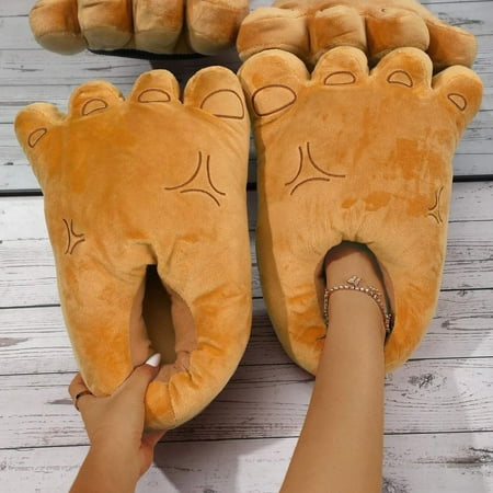 

wofedyo slippers for women Cartoon Big Feet Design Novelty Slippers For Women And Men Warm Cotton Soft Plush Home Slippers Indoor house slippers for women