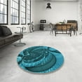 thumbnail image 4 of Ahgly Company Machine Washable Indoor Rectangle Transitional Dark Turquoise Green Area Rugs, 5' x 8', 4 of 7