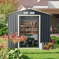 thumbnail image 3 of Gymax 7' x 6' Outdoor Tool Storage Shed Large Utility Storage House w/ Sliding Door, 3 of 10