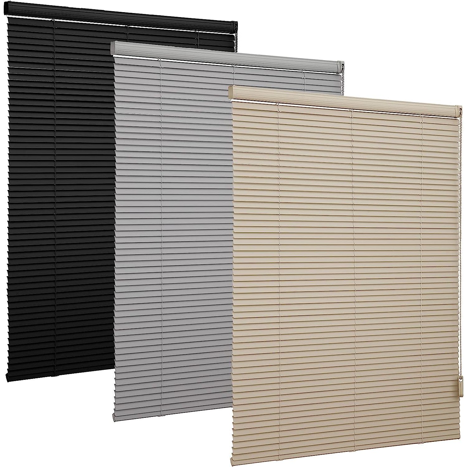 FulnKye Window Blinds,Custom Corded 1” Vinyl Horizontal Blinds for