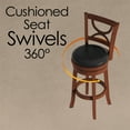 thumbnail image 6 of Lavish Home High Back Counter Height Stool – 29-Inch Bar Chair, Brown, 6 of 9