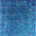 thumbnail image 1 of Ahgly Company Indoor Square Mid-Century Modern Deep SkyBlue Oriental Area Rugs, 7' Square, 1 of 6