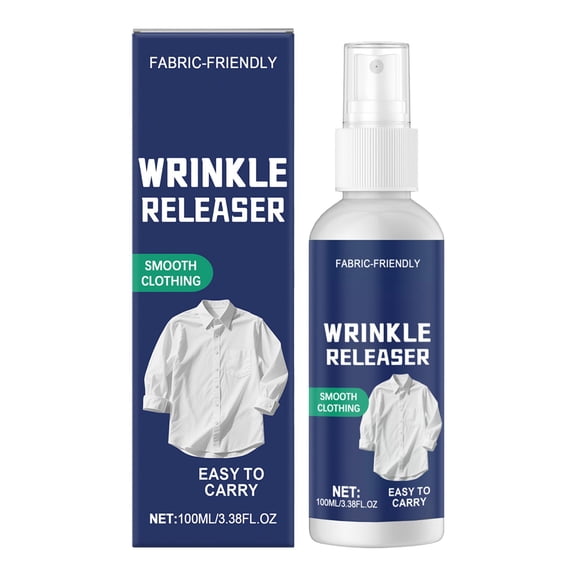 Instant Wrinkle Releaser Spray for Clothes, Travel Size Fabric Wrinkle Remover and Static Guard, Smooths Creases in Seconds, Free & Fresh, 100ml / 3.38 Fl.Oz
