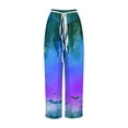 thumbnail image 5 of Pants for Women, Woman Halloween Printing Elastic Waist Drawstring Wide Leg Long Pants, 5 of 5