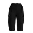 thumbnail image 4 of snilers Womens Cargo Capris Pants with Button Pockets Loose Fit Casual Hiking Pants Lightweight Travel Summer Pants for Women S, 4 of 6
