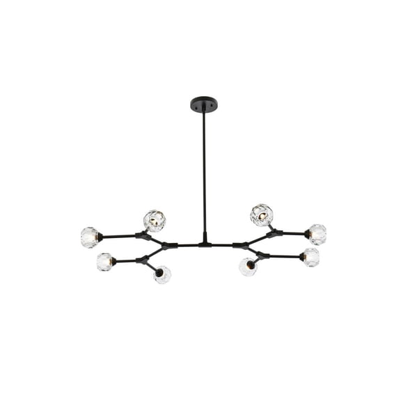 Elegant Lighting Zayne 8 Light Pendant in Black