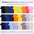 thumbnail image 7 of SOCKS'NBULK Mens Cotton Crew Neck Short Sleeve T-Shirts Mix Colors Bulk (36 Pack Mix, Large), 7 of 7