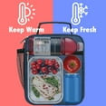 thumbnail image 2 of OPUX Insulated Lunch Box for Kids & Adults, Leakproof Lunch Bag for Boys Girls Men Women, Reusable Soft Cooler Lunchbox for School Work Picnic Travel, Reinforced Handle, Heather Navy, 2 of 9