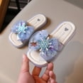 thumbnail image 5 of LNMQLPDBS Toddler Girls Sandals Tulle Bowknot Decoration Soft Sole Comfort Flip Flops Children Fashion Casual Open Toe House Shoes Kids Slippers Girls for Outdoor Blue 6-7 Years, 5 of 6