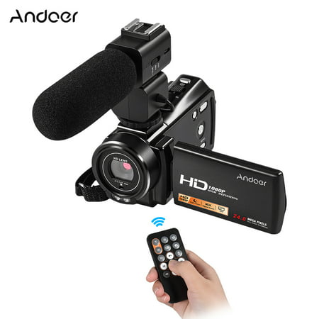 Andoer HDV-V7 PLUS 1080P Full HD 24MP Portable Digital Video Camera Camcorder Remote Control Infrared Night Vision Recorder 16X Zoom 3.0