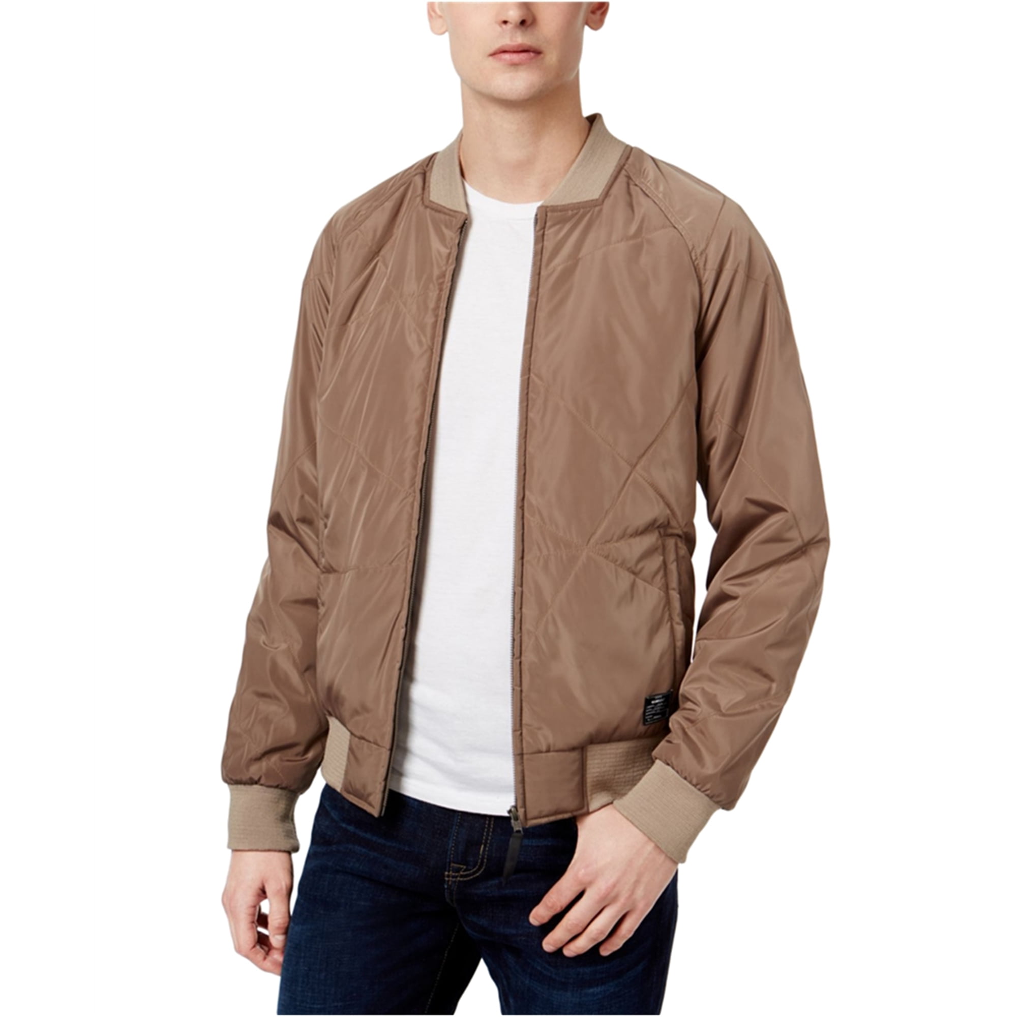 Mens Soft Leather MA-1 Bomber Jacket Slim Fit Varsity Style Ryan Dark Brown