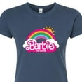 thumbnail image 3 of Barbie the Movie - Barbie Logo Rainbow - Juniors Fitted Graphic T-Shirt, 3 of 5