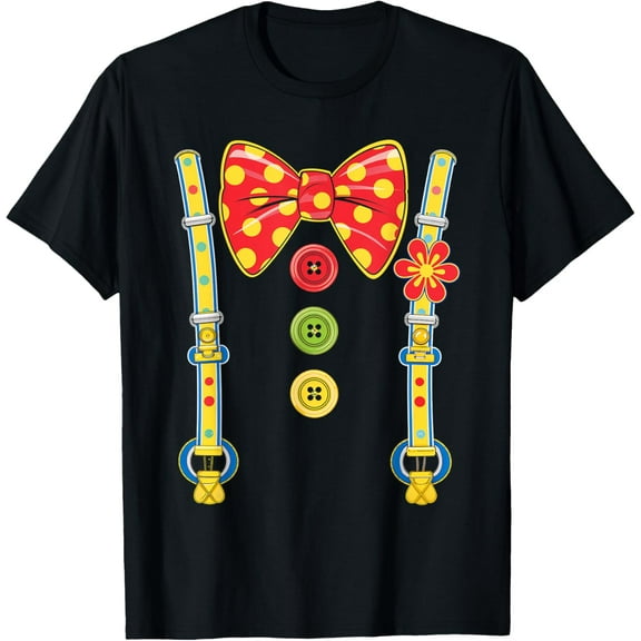 Clown Bow Tie Suspenders Clowning Costume Fun T-Shirt men and women can wear, black, white, gifts