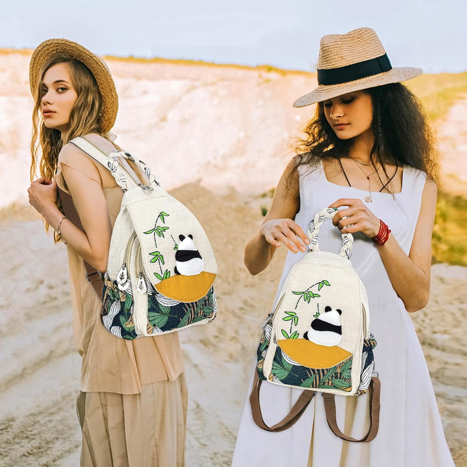 8632 Hand Knit Boho Mini Backpack - Stylish Purse, Gift for Her - Abstract Amazon.com: HUANGGUOSHU Boho and Bohemian Small Canvas  main image 2
