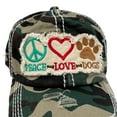 thumbnail image 2 of Cheep N Cheerful Peace Love and Dogs Distressed Camo Hat, 2 of 4