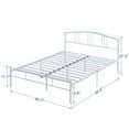 thumbnail image 3 of VECELO Queen Size Metal Platform Bed Frame with Curved Headboard, Heavy Duty Steel Slats Support/No Box Spring Needed, White, 3 of 6