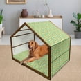 thumbnail image 2 of Cartoon Pet House, Abstract Hearts Stars Scales and Rhombuses on Pineapples Exotic Fruit Illustration, Outdoor & Indoor Portable Dog Kennel with Pillow and Cover, 5 Sizes, Multicolor, by Ambesonne, 2 of 4