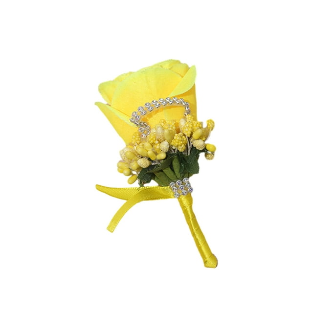 fastboy 1/2/3/5 Skin-friendly Buttonhole Flowers Lifelike Color And Good Texture Safe Brooches Flowers Graduation Yellow 1 Pc