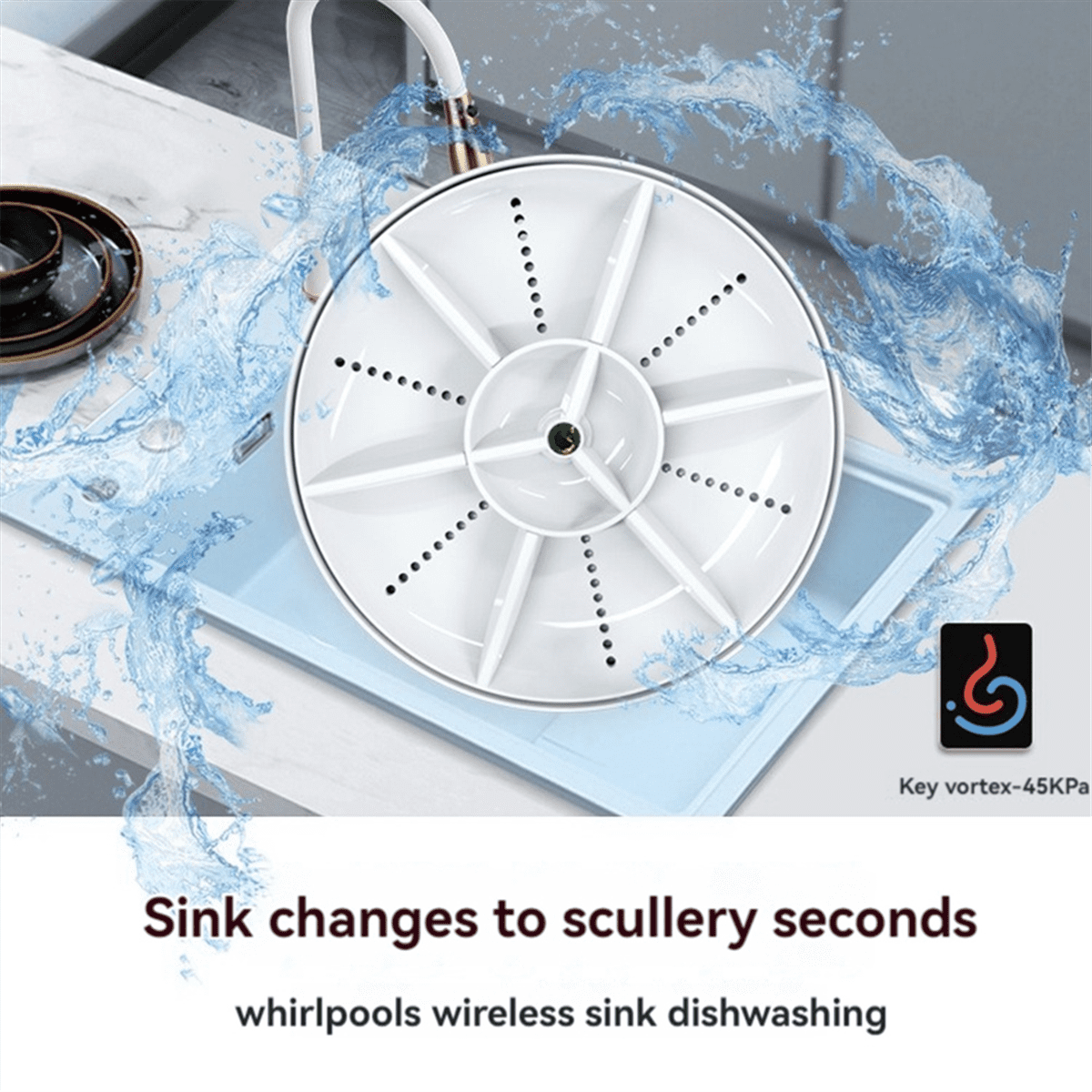 Ultrasonic Dish Washer Portable Mini Turbo Dishwasher, Vegetable Washing Machine Household Sink Dishwasher Device B