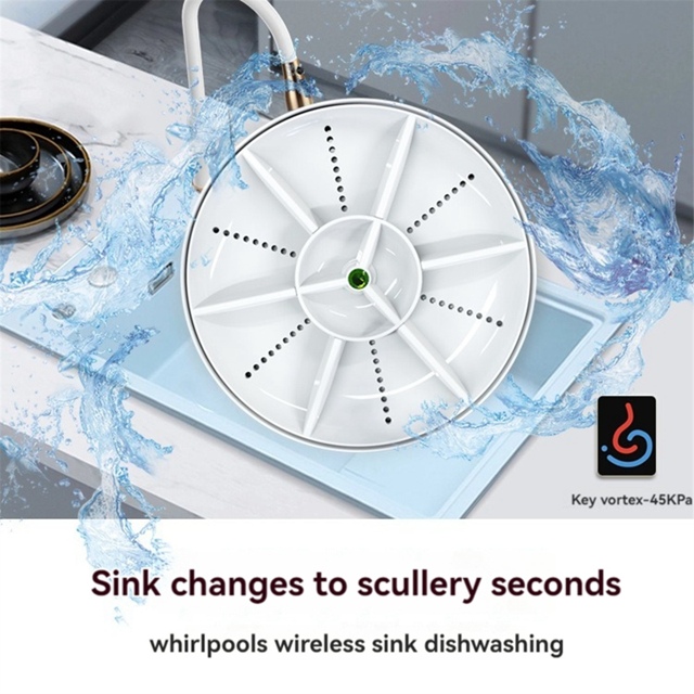 Ultrasonic Dish Washer Portable Mini Turbo Dishwasher, Vegetable Washing Machine Household Sink Dishwasher Device B