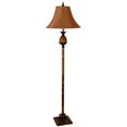 thumbnail image 5 of 65" Antique Gold And Brown Traditional Pineapple Floor Lamp With Brown Bell Shade, 5 of 7