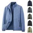 thumbnail image 2 of ZCFZJW Mens Lightweight Windbreaker Full Zip Up Long Sleeve Stand Collar Jackets Light Casual Fall Outwear Coat with Zipper Pockets Khaki XL, 2 of 9