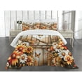 thumbnail image 3 of Ambesonne Rustic Quilted Bedspread Set 3 Pcs, Farmhouse Summer Chamomiles, Queen Size, Orange Sepia and Off White, 3 of 5