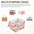 thumbnail image 6 of Yayeee Collapsible Cube Storage Bin with Lid Fabric Closet Decorative Basket with Handles, Light Pink Gingerbread Houses, 6 of 7