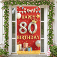 thumbnail image 4 of Yatrandify Red Theme Happy 80th Birthday Banner Golden Crown Balloon Decoration for Birthday Party Anniversary Event Celebration, 4 of 7