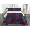 thumbnail image 3 of Ambesonne Abstract Quilted Bedspread Set 3 Pcs, Trippy Modern Wavy, Queen Size, Multicolor, 3 of 5