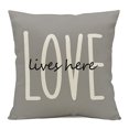 thumbnail image 3 of Juego de fundas de almohada Family & Love Inspirational, algodón y lino, 4 unidades, 3 of 3