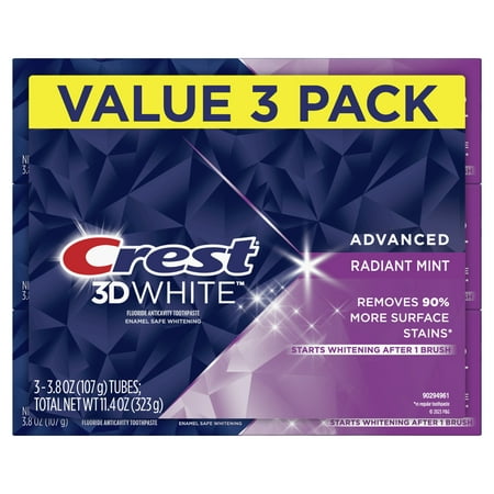 UPC 030772000380 product image for Crest 3D White Advanced Radiant Mint Toothpaste  3.8 oz  3 Count | upcitemdb.com
