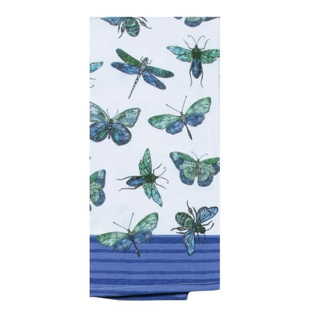 Set of 2 OUTDOOR BEAUTIES Butterflies Terry Kitchen Towels ...