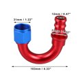 thumbnail image 3 of Auto 4AN 180 Grados Hembra Giratorio Manguera Conexión Extremo Adaptador Rojo Azul AN12, 3 of 8