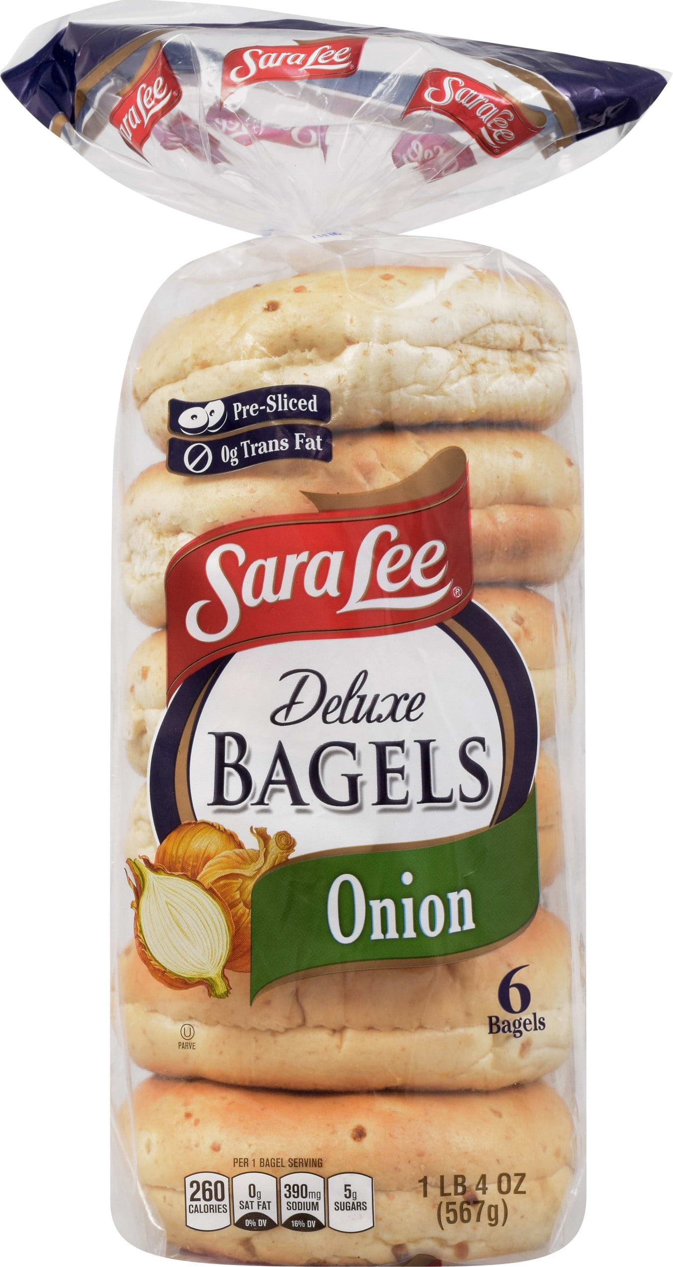 Sara Lee Onion Delux Bagel, 6 count, 20 oz