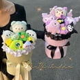 thumbnail image 2 of Sanrio Kawaii Cinnamoroll Kuromi Pochacco My Melody Plush Dolls Bouquet Flower Creative Valentine's Day Graduation New Year Gift, 2 of 14